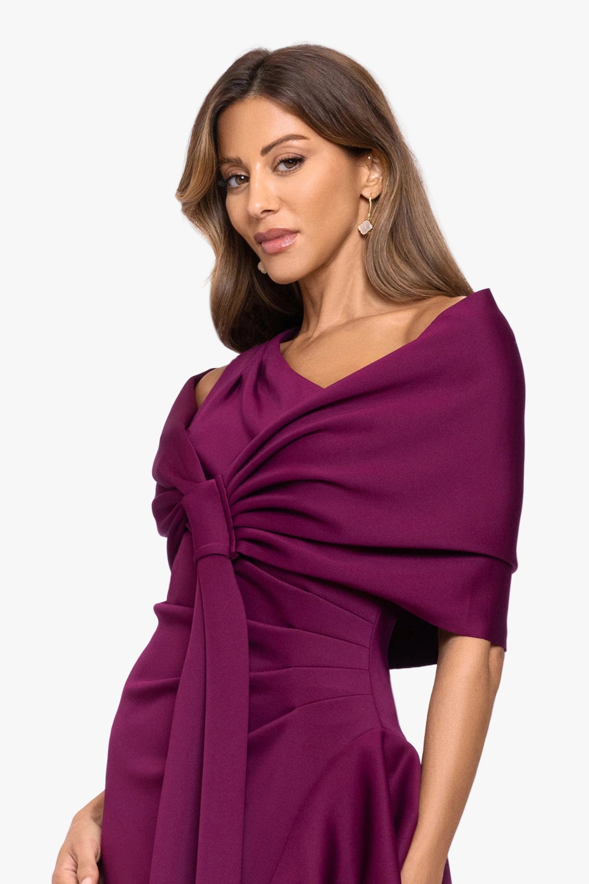 XSCAPE "Carol" Techno Scuba Shawl Wrap
