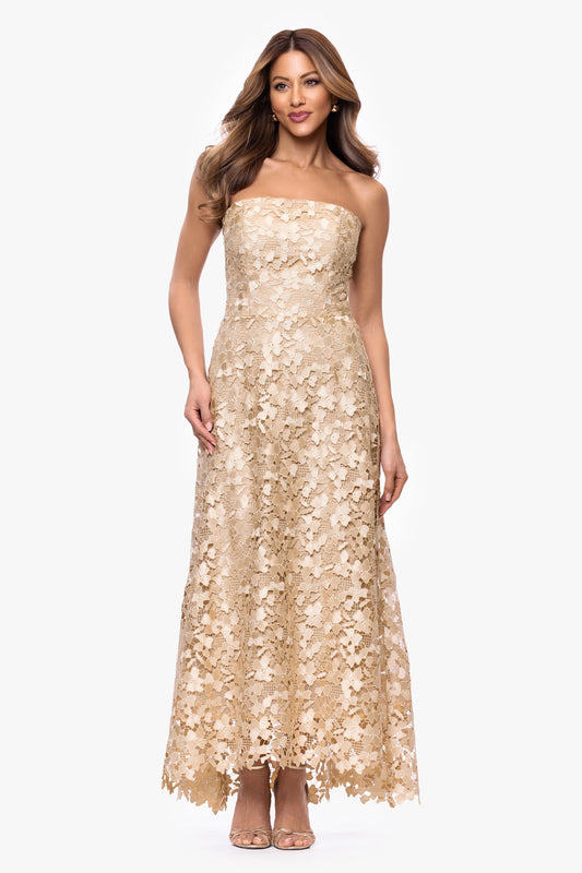 XSCAPE "Colby" Lace Strapless Gown