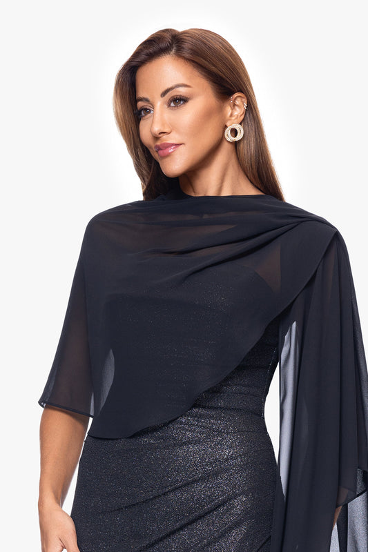 XSCAPE "Bernadette" Chiffon Shawl Wrap