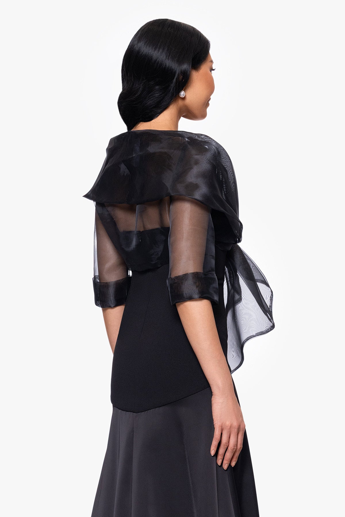 XSCAPE "Agnes" Organza 3/4 Sleeve Shawl Wrap