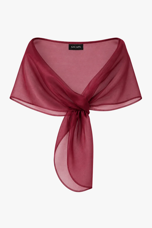 XSCAPE "Joan" Pull Through Organza Shawl Wrap