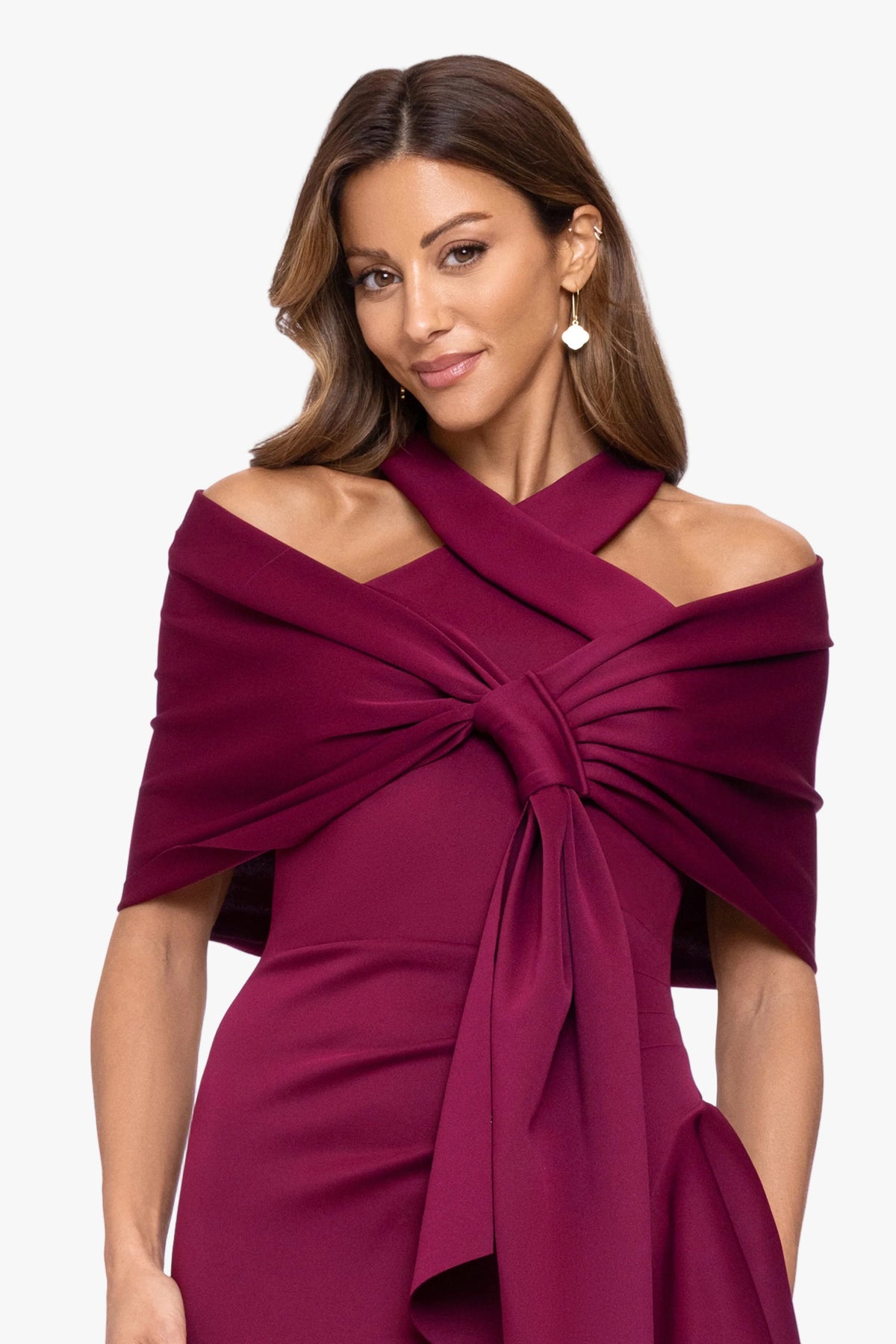 XSCAPE "Carol" Techno Scuba Shawl Wrap