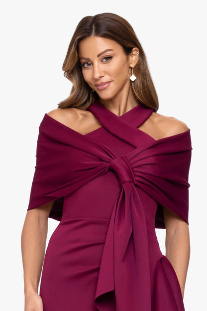XSCAPE "Carol" Techno Scuba Shawl Wrap