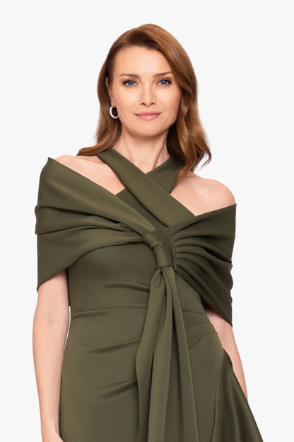 XSCAPE "Carol" Techno Scuba Shawl Wrap