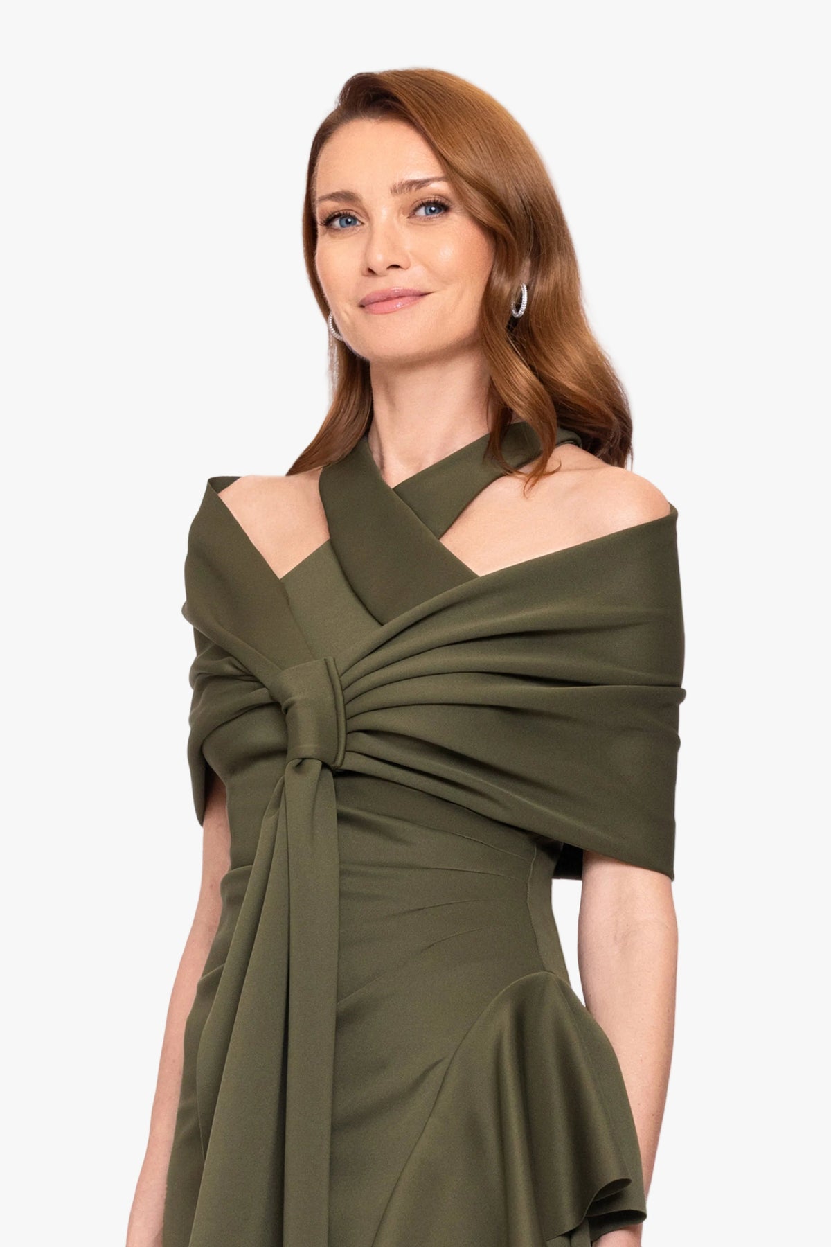 XSCAPE "Carol" Techno Scuba Shawl Wrap
