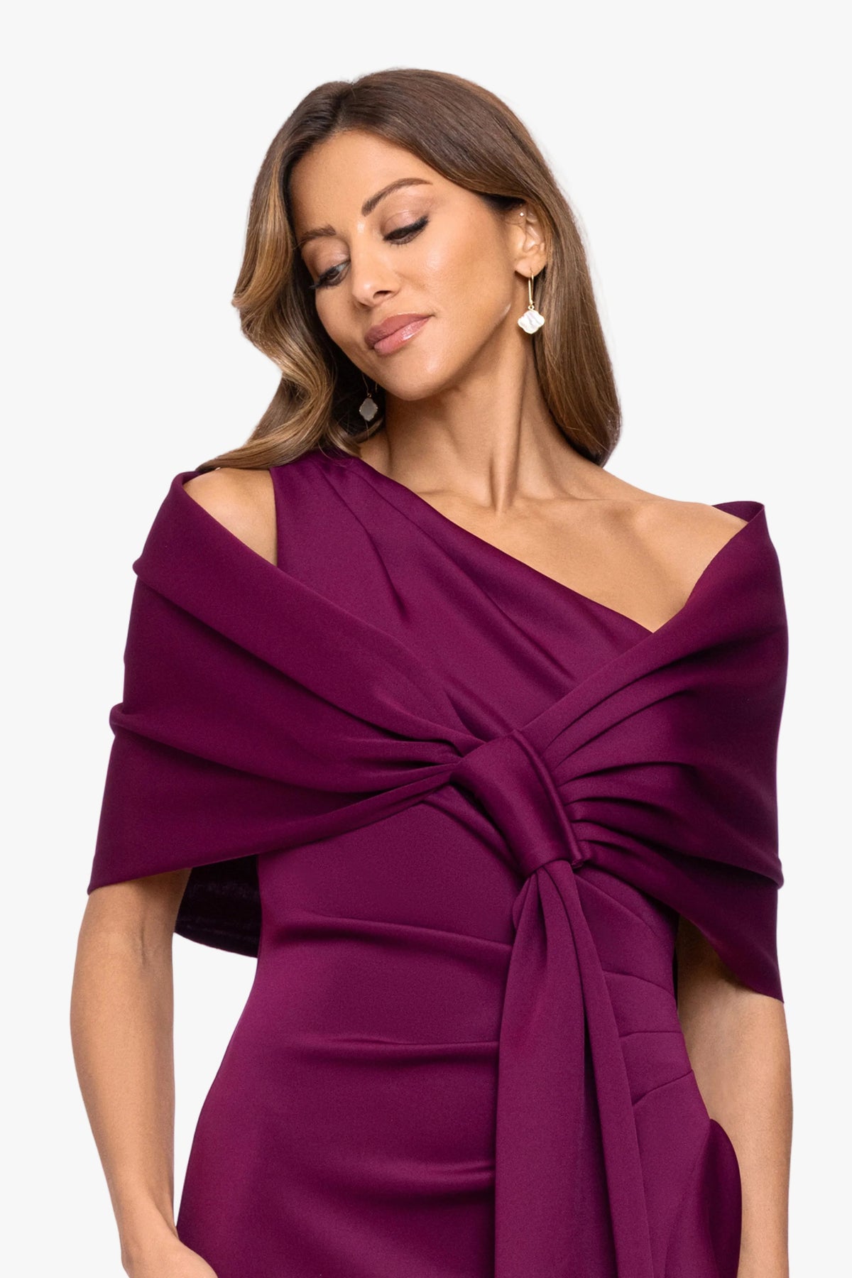 XSCAPE "Carol" Techno Scuba Shawl Wrap