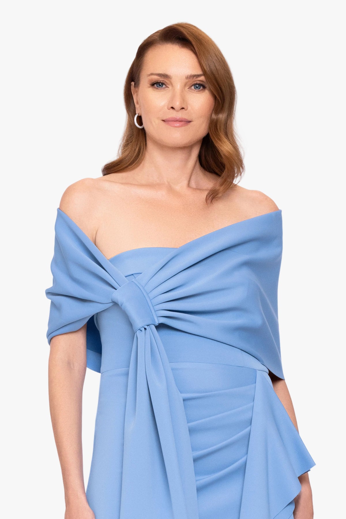 XSCAPE "Carol" Techno Scuba Shawl Wrap