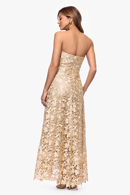 XSCAPE "Colby" Lace Strapless Gown