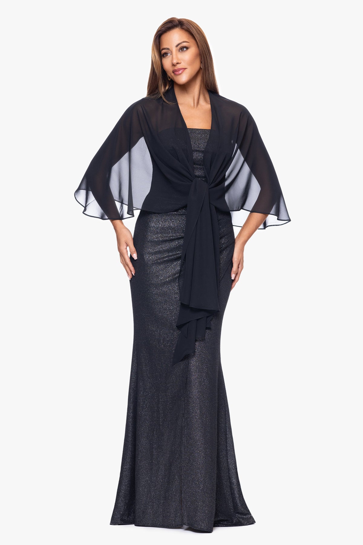XSCAPE "Bernadette" Chiffon Shawl Wrap