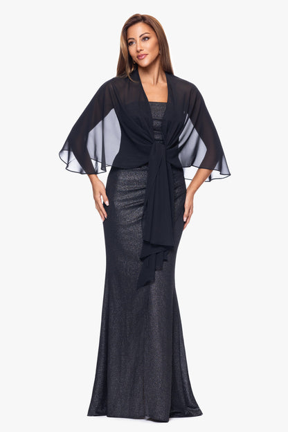 XSCAPE "Bernadette" Chiffon Shawl Wrap