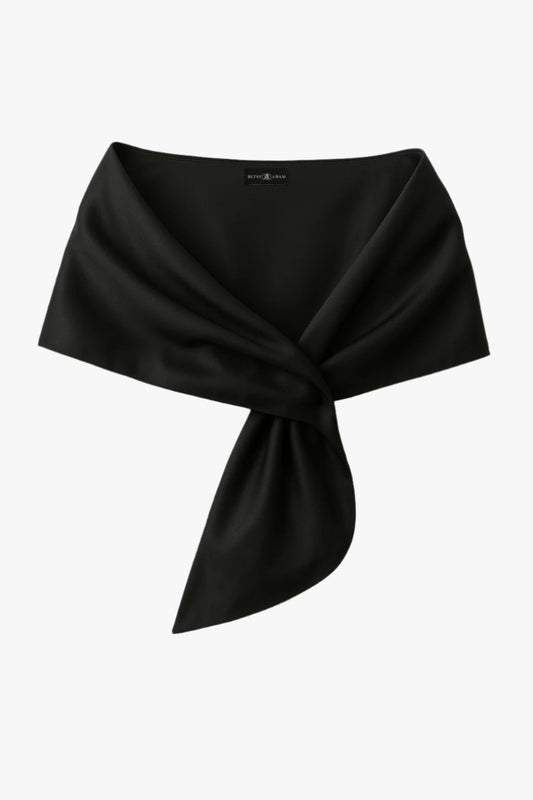 XSCAPE "Trixie" Satin Pull Through Shawl Wrap