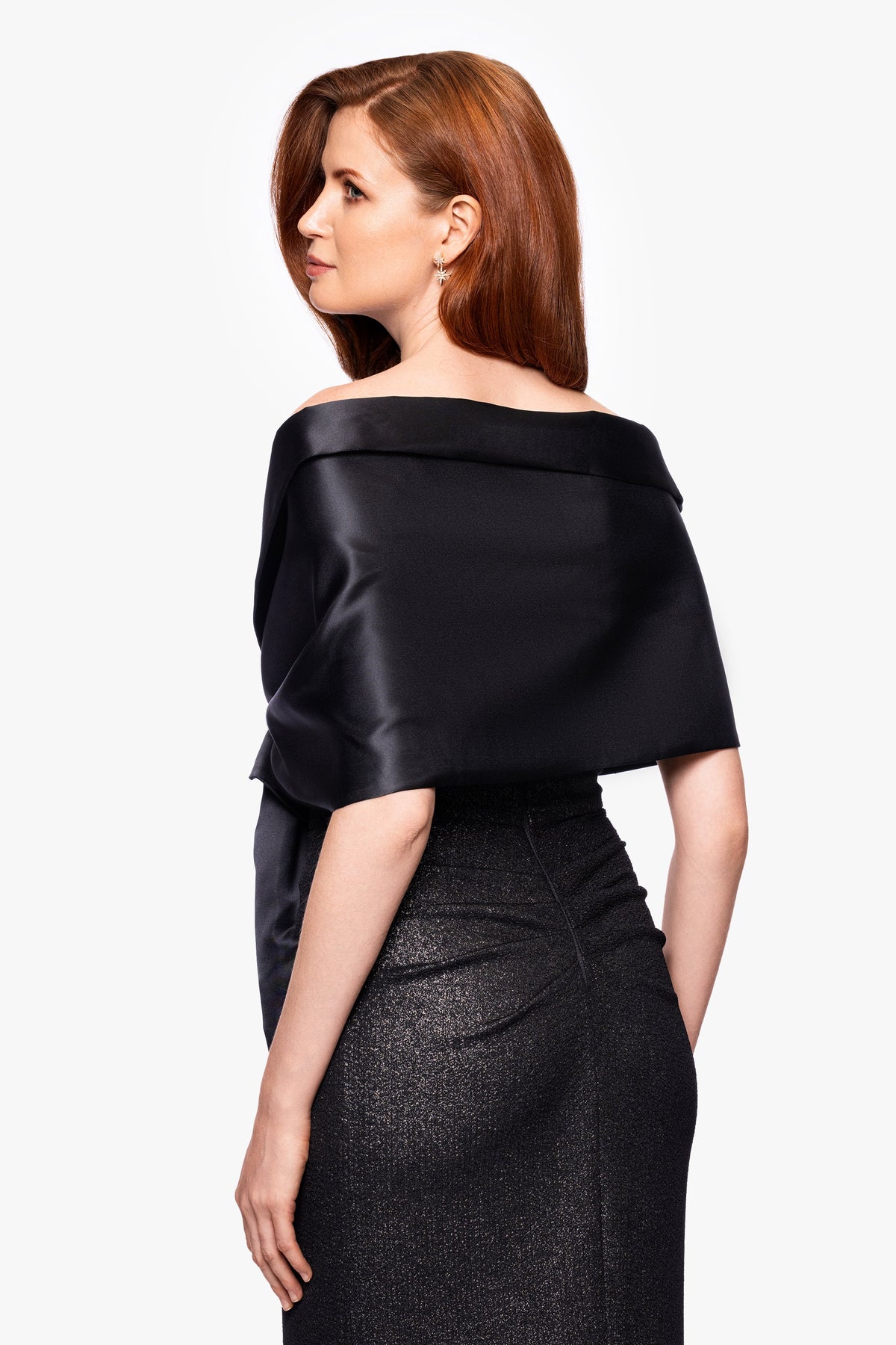 XSCAPE "Trixie" Satin Pull Through Shawl Wrap