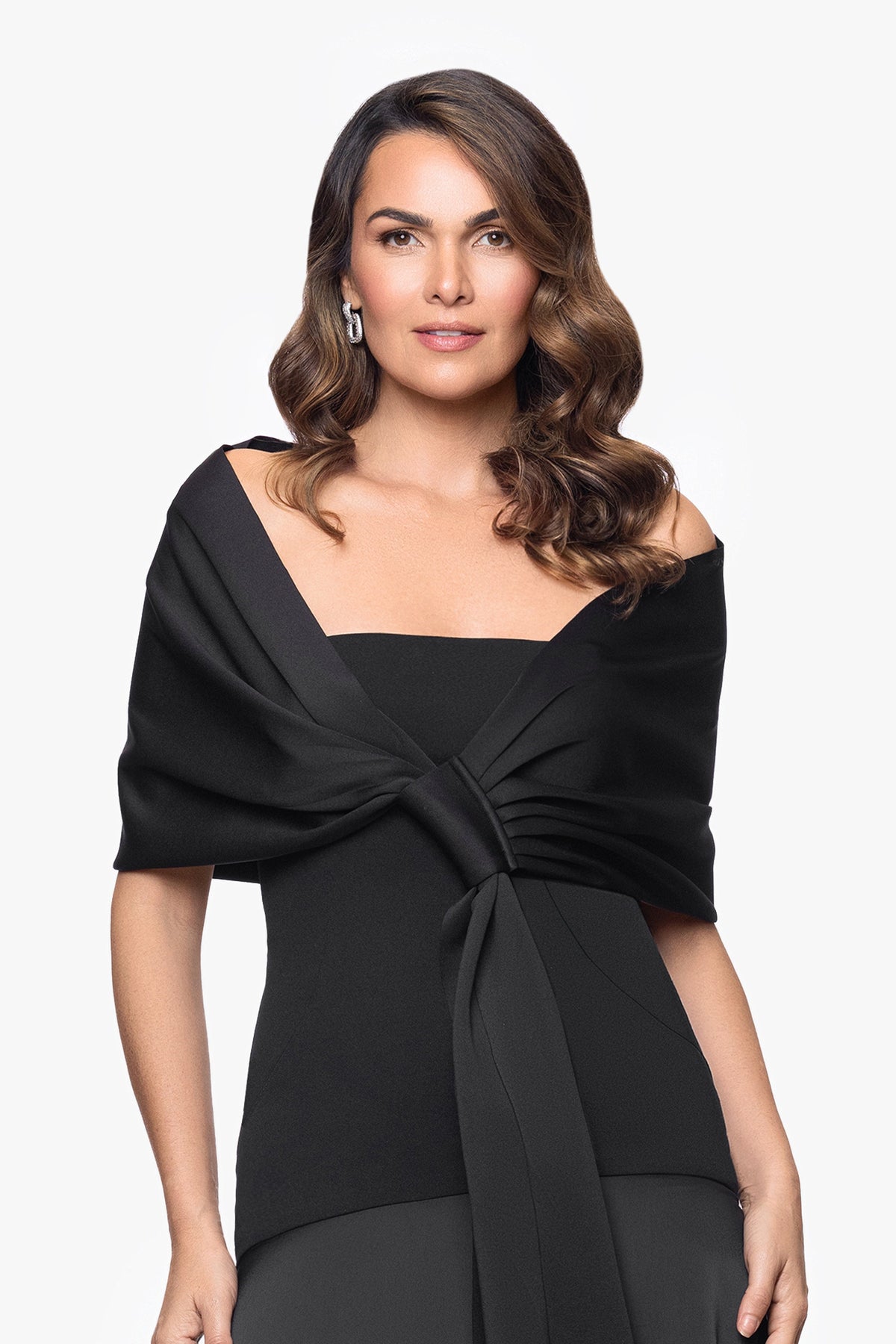 XSCAPE "Carol" Techno Scuba Shawl Wrap