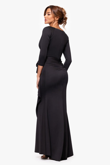 XSCAPE "Lexi" Techno Scuba Long Sleeve Dress