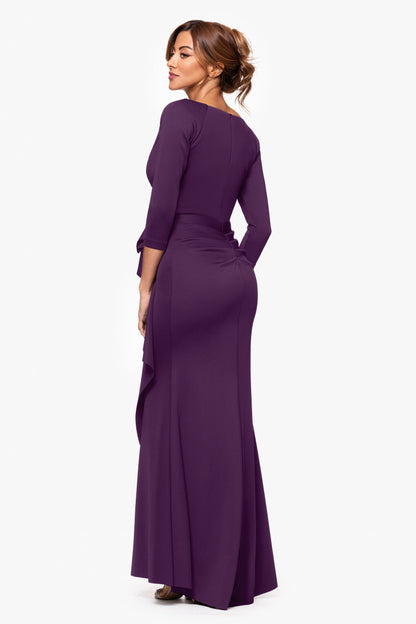 XSCAPE Petite "Lexi" Techno Scuba Long Sleeve Dress