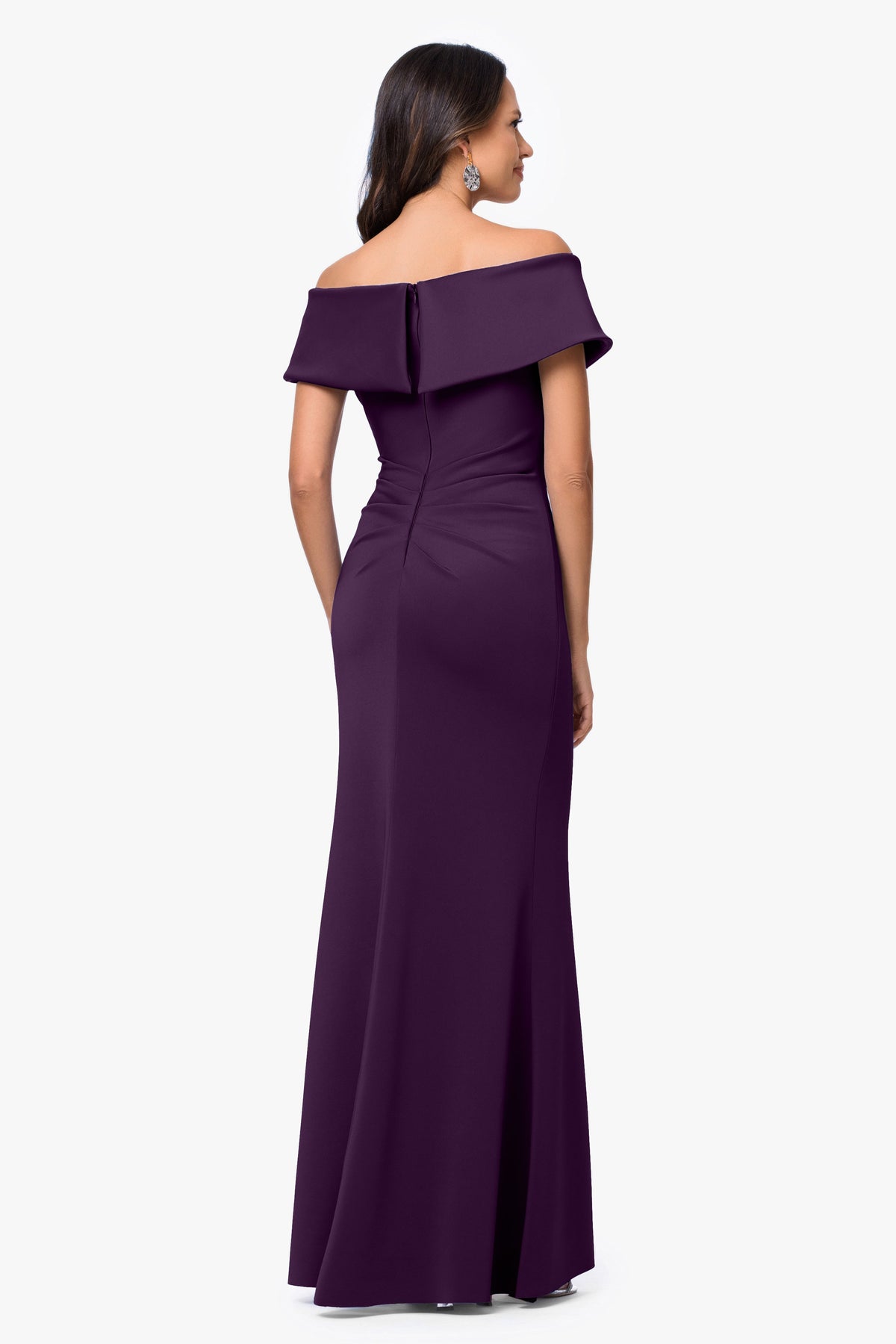 XSCAPE "Faye" Techno Scuba Pleated Dress