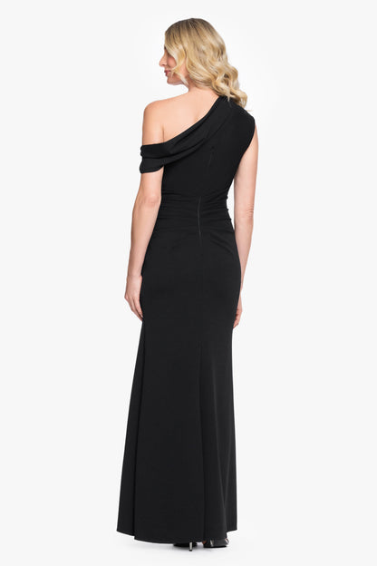 XSCAPE "Kennedy" Scuba Crepe Off The Shoulder Dress
