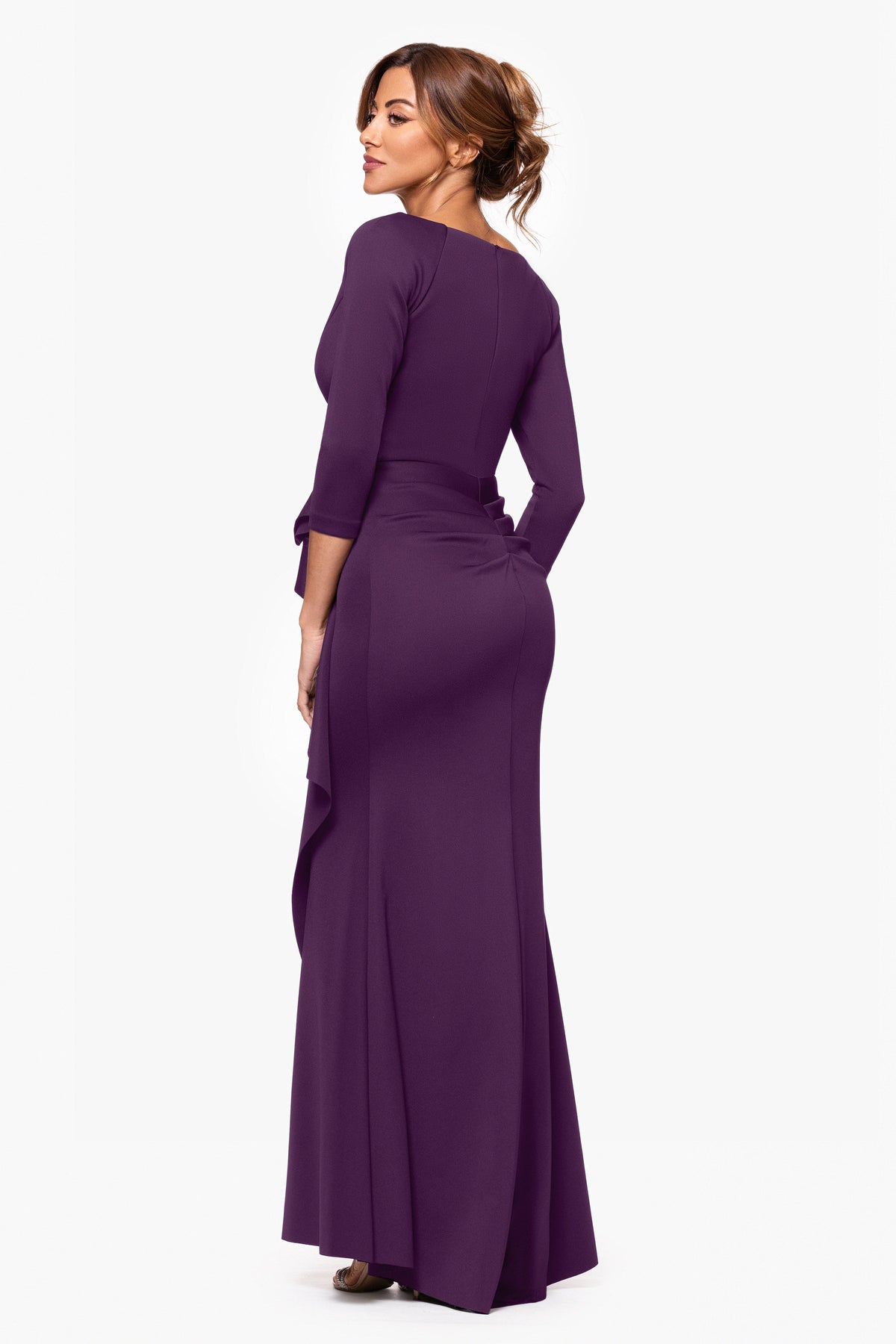 XSCAPE "Lexi" Scuba Crepe Long Sleeve Dress