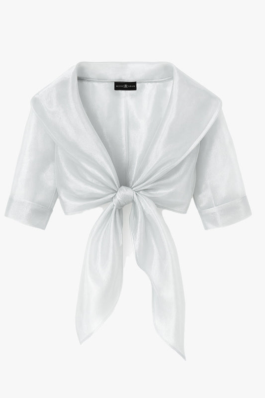 XSCAPE "Agnes" Organza 3/4 Sleeve Shawl Wrap
