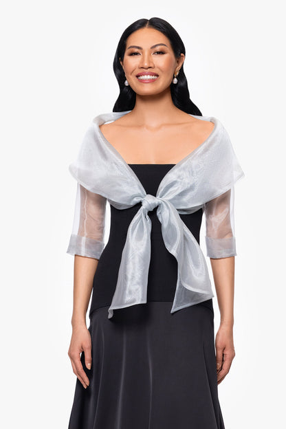 XSCAPE "Agnes" Organza 3/4 Sleeve Shawl Wrap