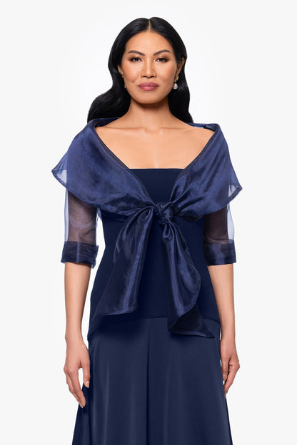 XSCAPE "Agnes" Organza 3/4 Sleeve Shawl Wrap