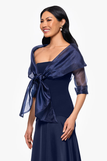 XSCAPE "Agnes" Organza 3/4 Sleeve Shawl Wrap