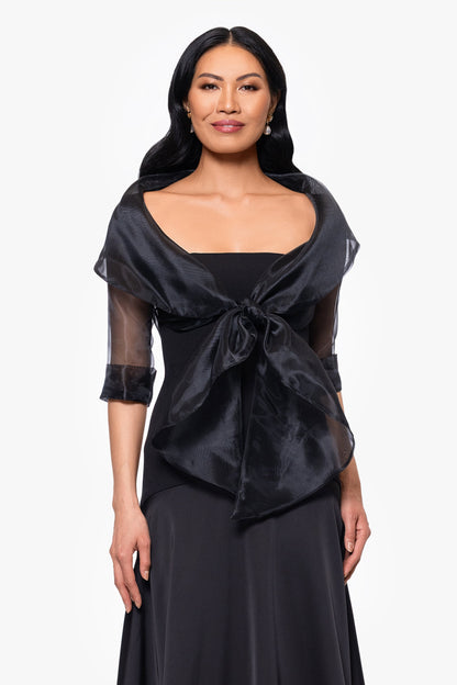 XSCAPE "Agnes" Organza 3/4 Sleeve Shawl Wrap