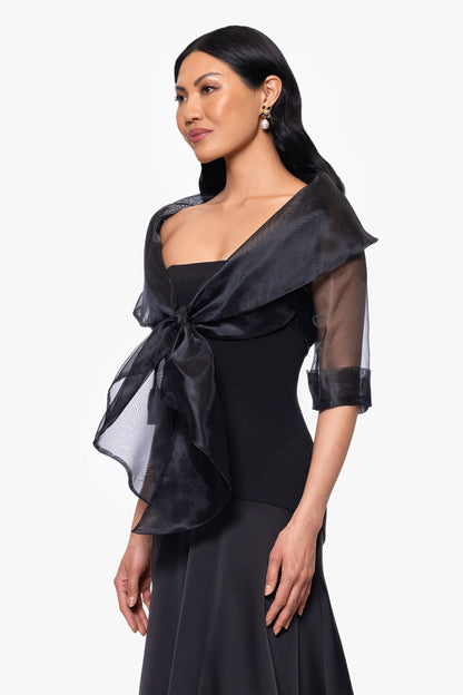 XSCAPE "Agnes" Organza 3/4 Sleeve Shawl Wrap