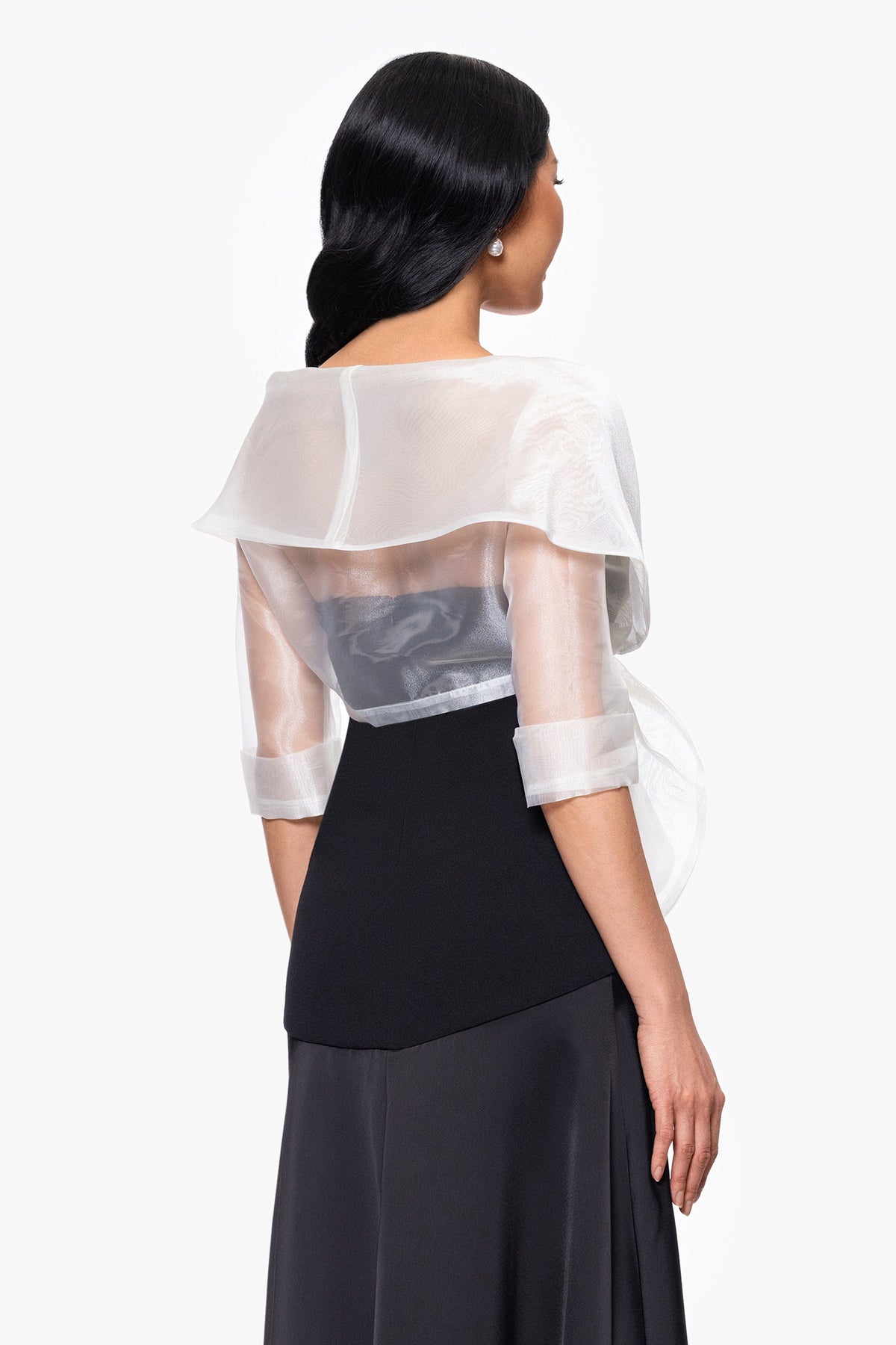 XSCAPE "Agnes" Organza 3/4 Sleeve Shawl Wrap