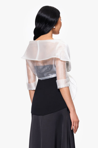 XSCAPE "Agnes" Organza 3/4 Sleeve Shawl Wrap