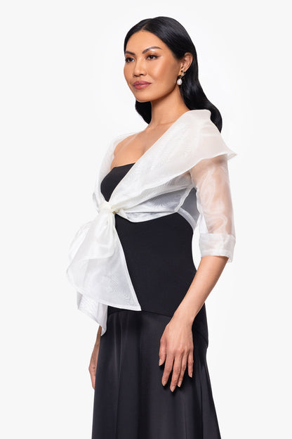 XSCAPE "Agnes" Organza 3/4 Sleeve Shawl Wrap