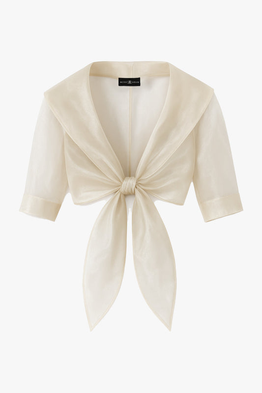 XSCAPE "Agnes" Organza 3/4 Sleeve Shawl Wrap