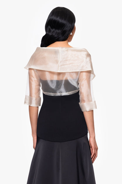 XSCAPE "Agnes" Organza 3/4 Sleeve Shawl Wrap