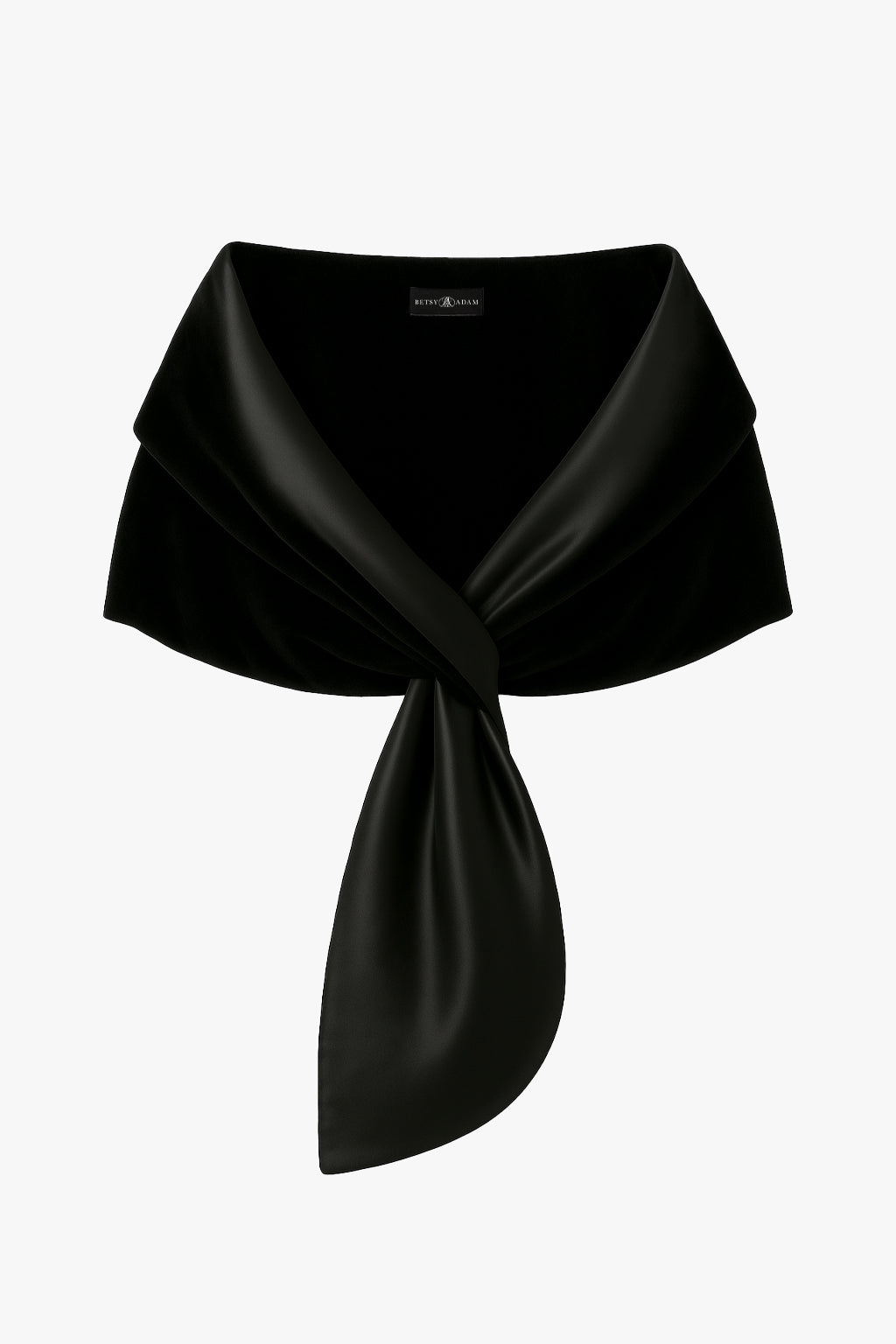 XSCAPE "Rosemary" Velvet and Satin Pull Through Shawl Wrap