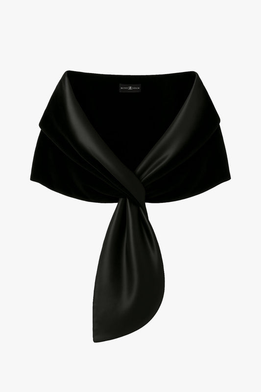 XSCAPE "Rosemary" Velvet and Satin Pull Through Shawl Wrap