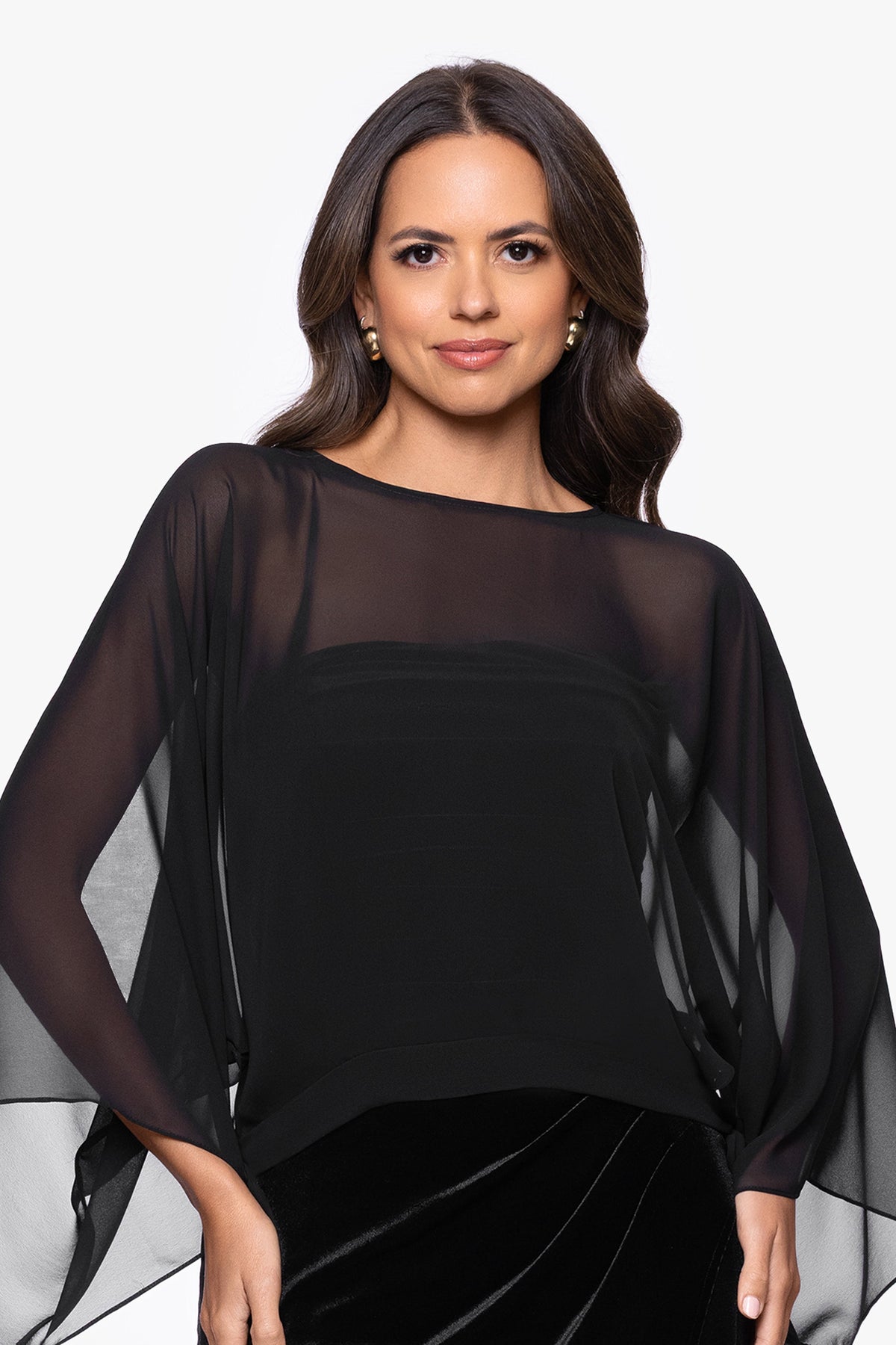 XSCAPE "Demi" Chiffon Pullover Shawl Wrap