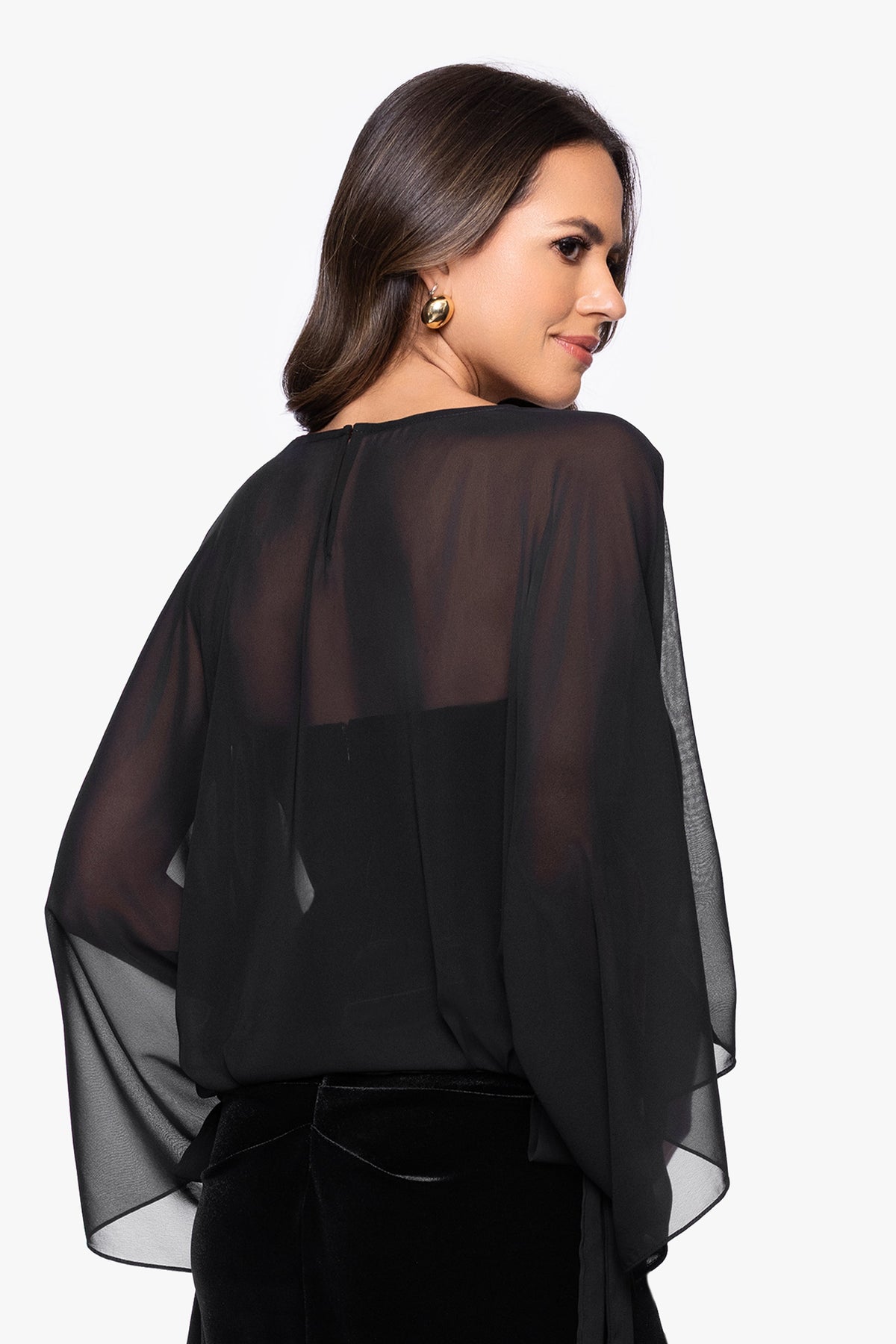 XSCAPE "Demi" Chiffon Pullover Shawl Wrap