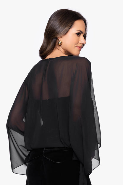XSCAPE "Demi" Chiffon Pullover Shawl Wrap