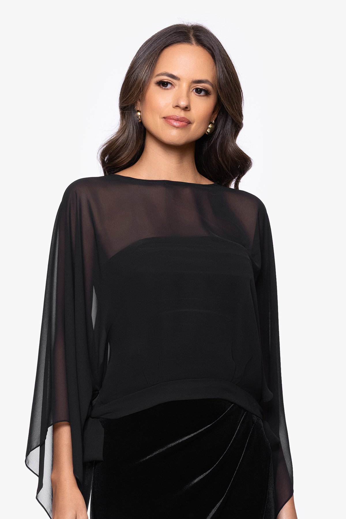 XSCAPE "Demi" Chiffon Pullover Shawl Wrap