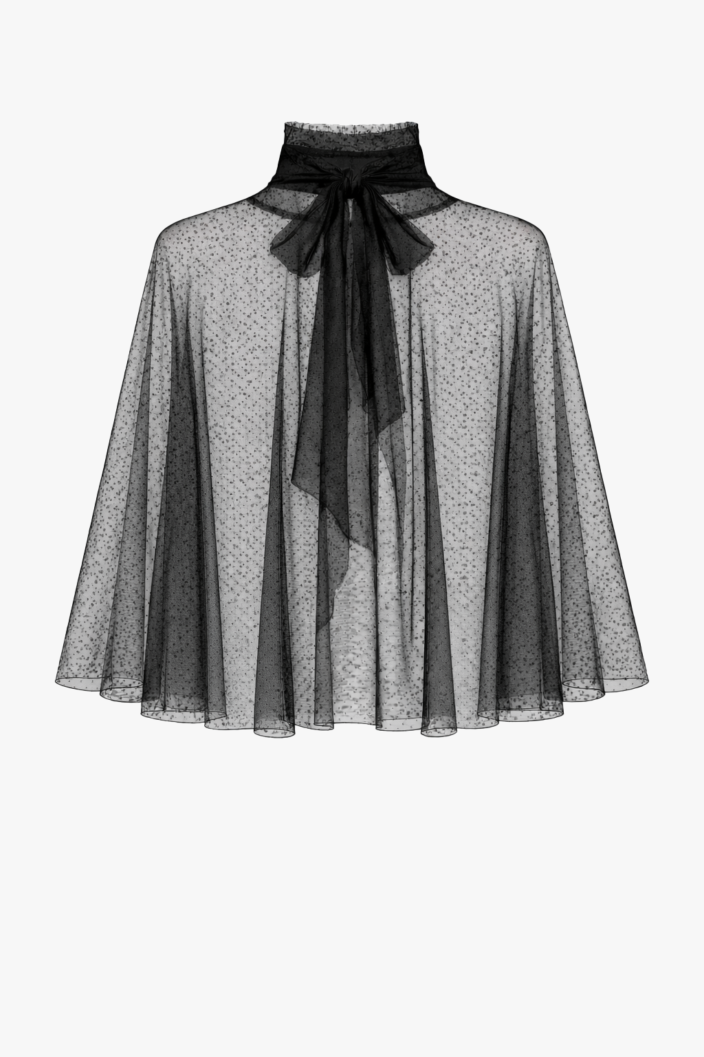 XSCAPE "Sonia" Mesh High Neck Tieback Capelet