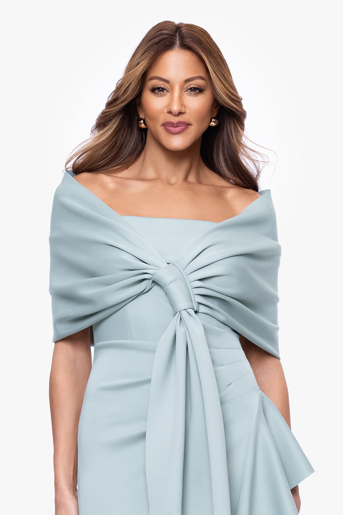 XSCAPE "Carol" Techno Scuba Shawl Wrap