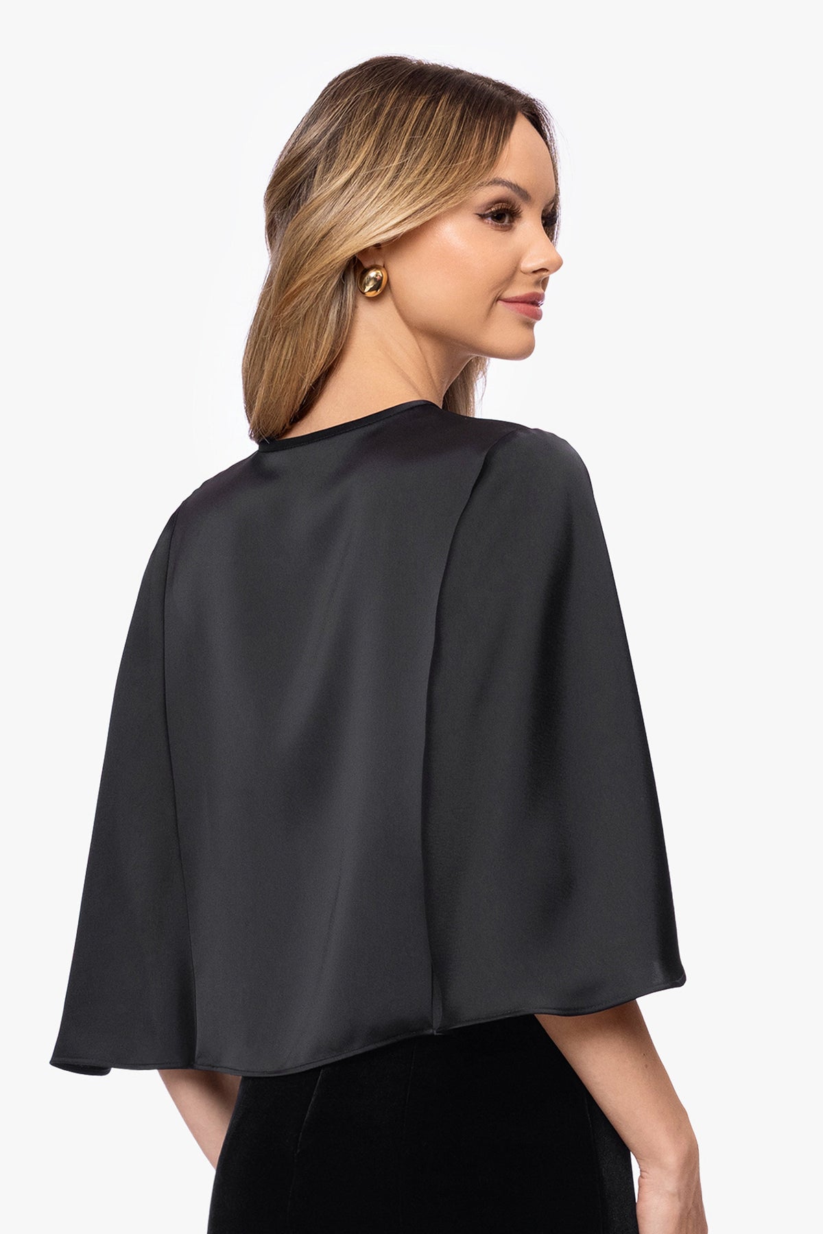 XSCAPE "Bella" Satin Cape Shawl Wrap