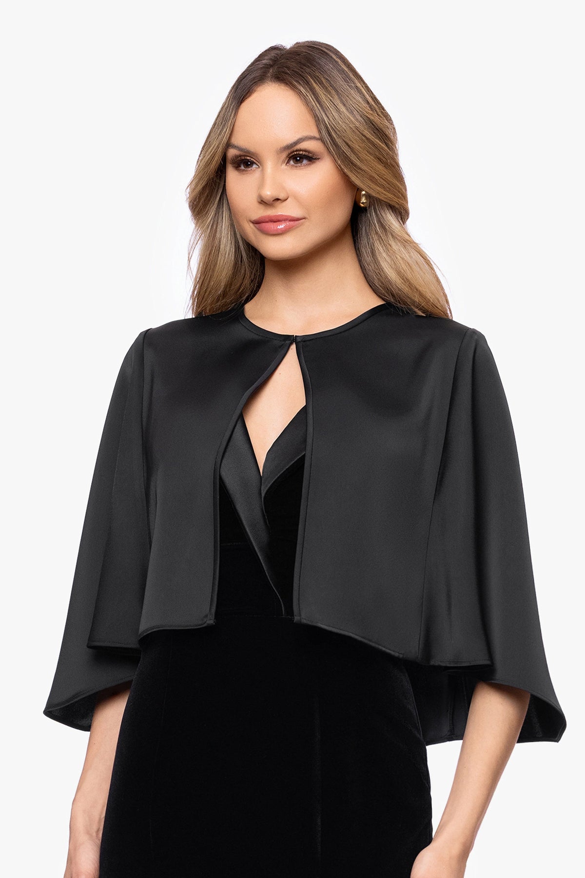 XSCAPE "Bella" Satin Cape Shawl Wrap