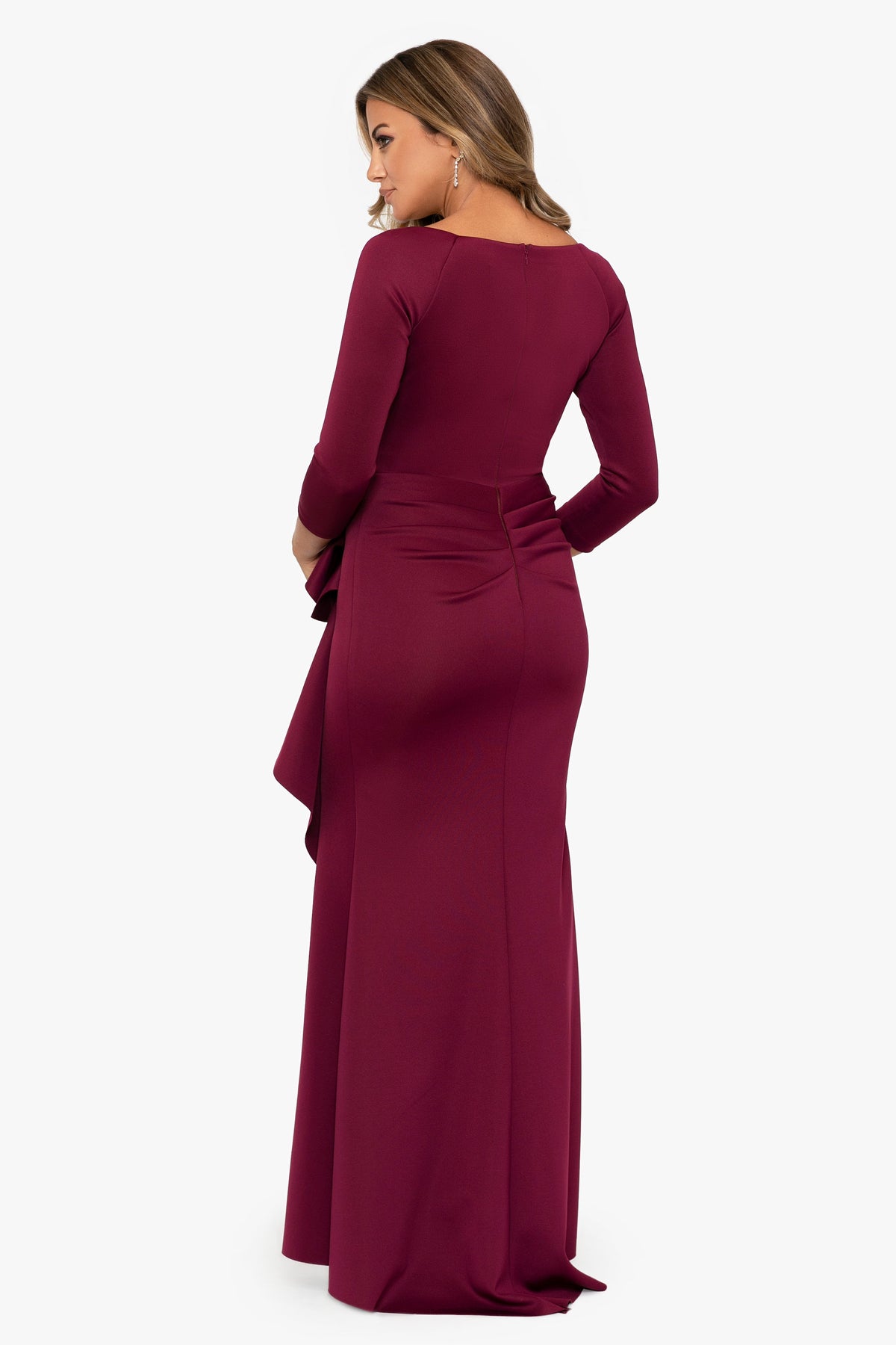 XSCAPE "Lexi" Scuba Crepe Long Sleeve Dress