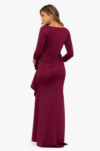 XSCAPE "Lexi" Scuba Crepe Long Sleeve Dress