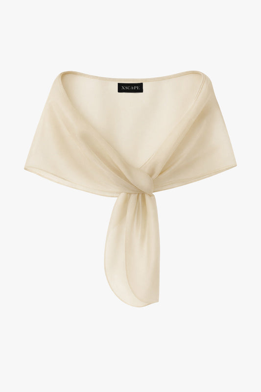 XSCAPE "Joan" Pull Through Organza Shawl Wrap