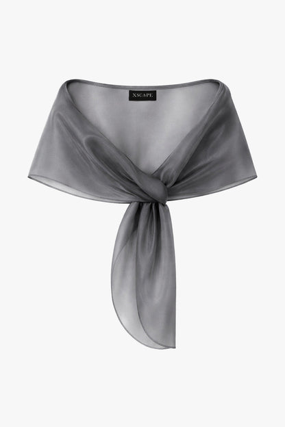 XSCAPE "Joan" Pull Through Organza Shawl Wrap