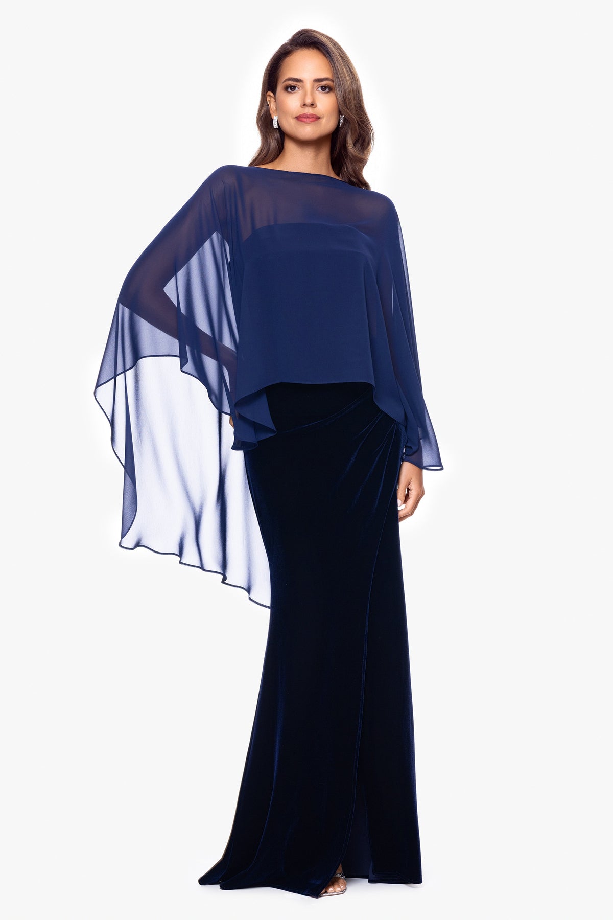 XSCAPE "Bernadette" Chiffon Shawl Wrap