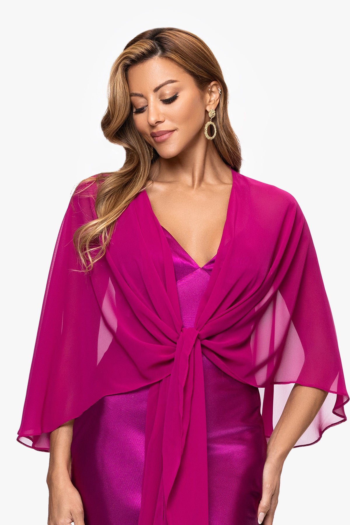 XSCAPE "Bernadette" Chiffon Shawl Wrap