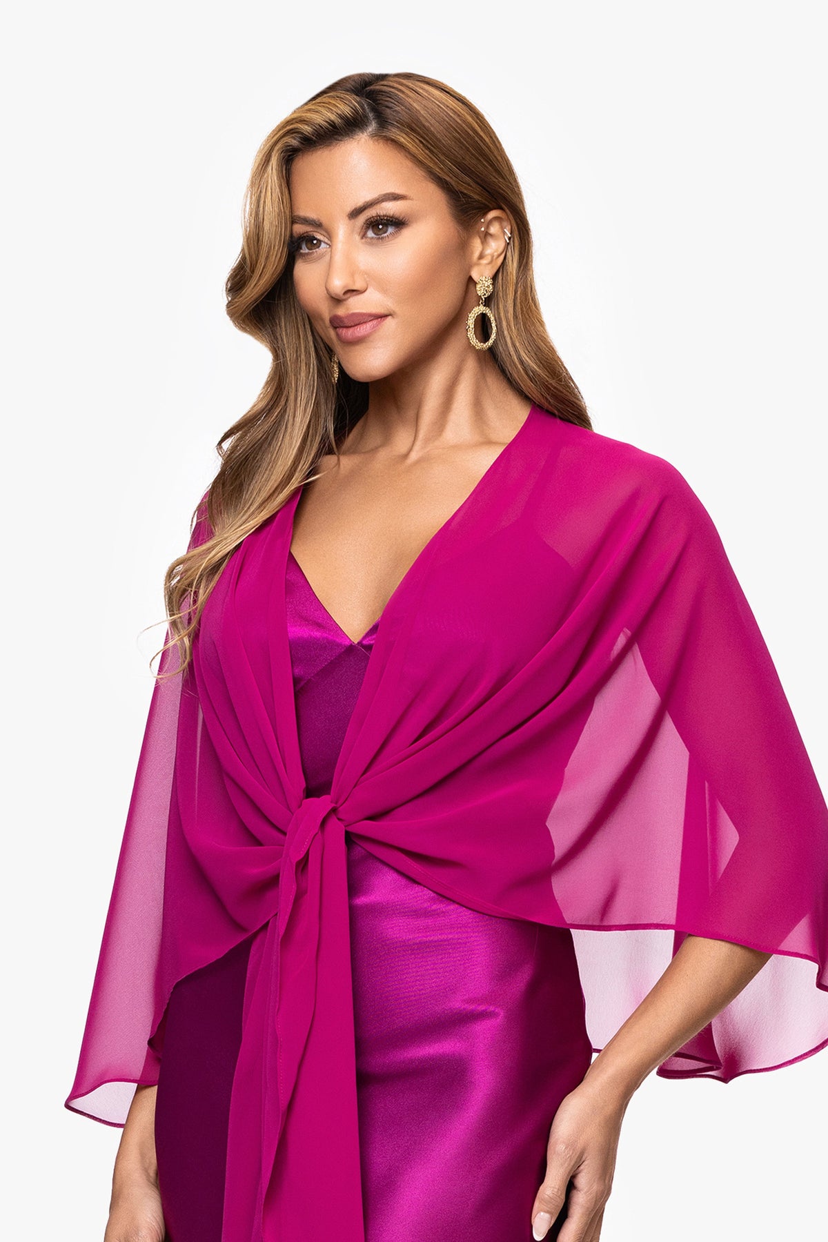 XSCAPE "Bernadette" Chiffon Shawl Wrap
